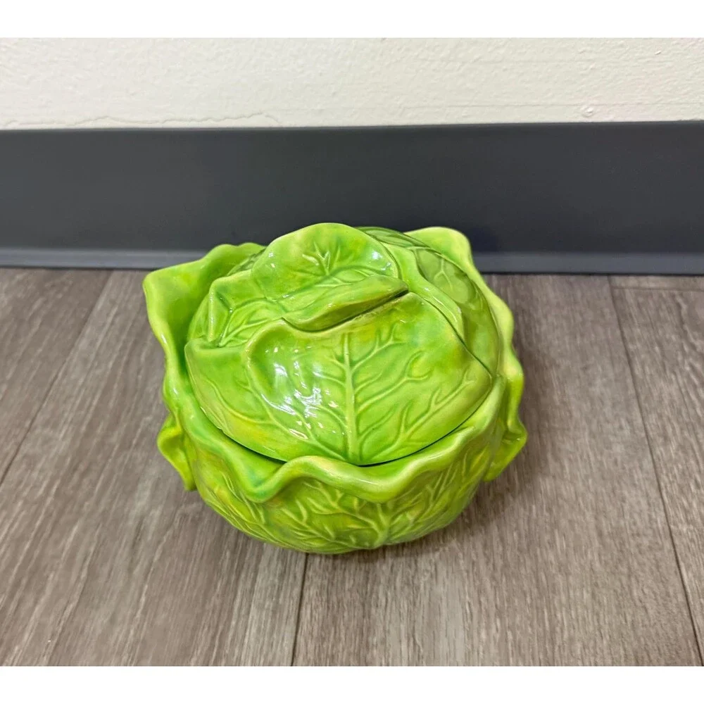 Vintage Holland Mold Bake & Serve Cabbage Tureen with Lid  (Chipped)